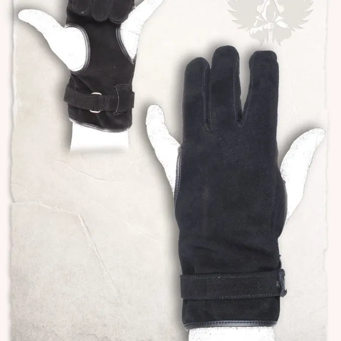 Mytholon Boogschutter Handschoen Robin Zwart 4 Mytholon Boogschutter Handschoen Robin Zwart - Afbeelding 2