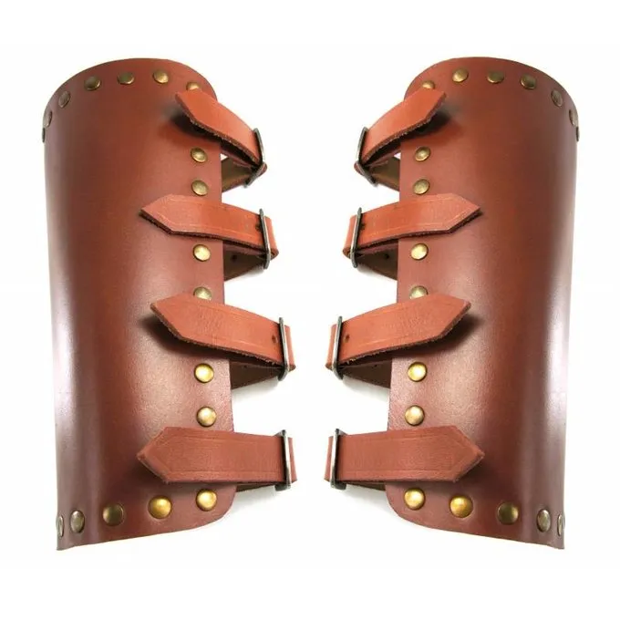 Leonardo Carbone Leren Onderarmbeschermers Marius, Bruin 5 Leonardo Carbone Leren Onderarmbeschermers Marius, Bruin - Afbeelding 3