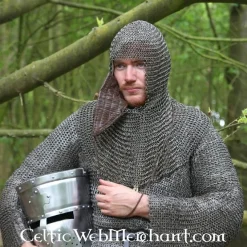 Ulfberth Maliënkap Met Driehoekig Vizier, Ronde Ringen - Ronde Klinknagels, 8 Mm