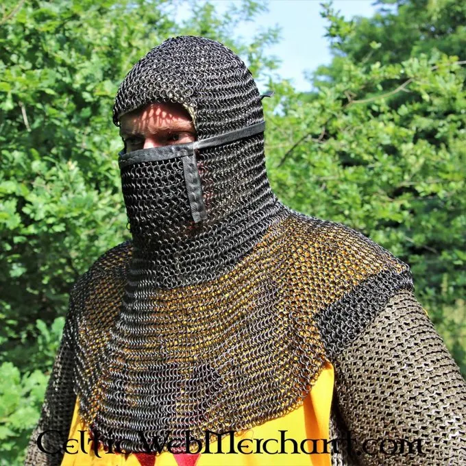 Ulfberth Maliënkap Met Vierkanten Vizier, Onbehandeld, 8 Mm 3 Ulfberth Maliënkap Met Vierkanten Vizier, Onbehandeld, 8 Mm